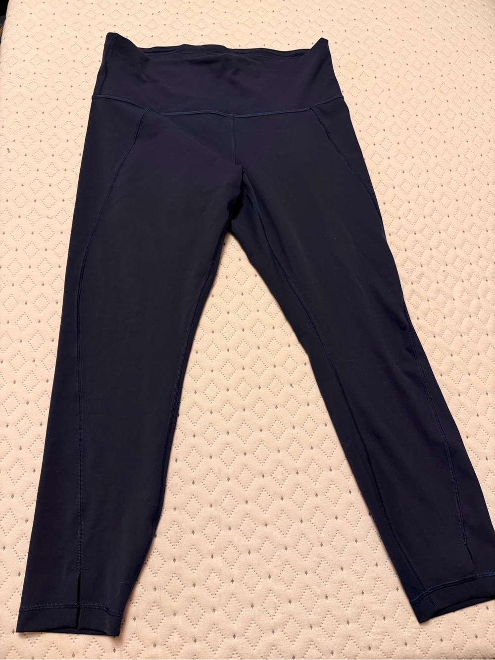 Lululemon Wunder Train High-Rise Split Hem Leggings 25" Navy Size 14 EUC